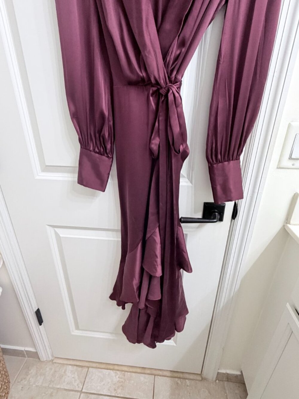 Zimmerman Silk Burgundy Wrap Dress Size 1 - Picture 3 of 4